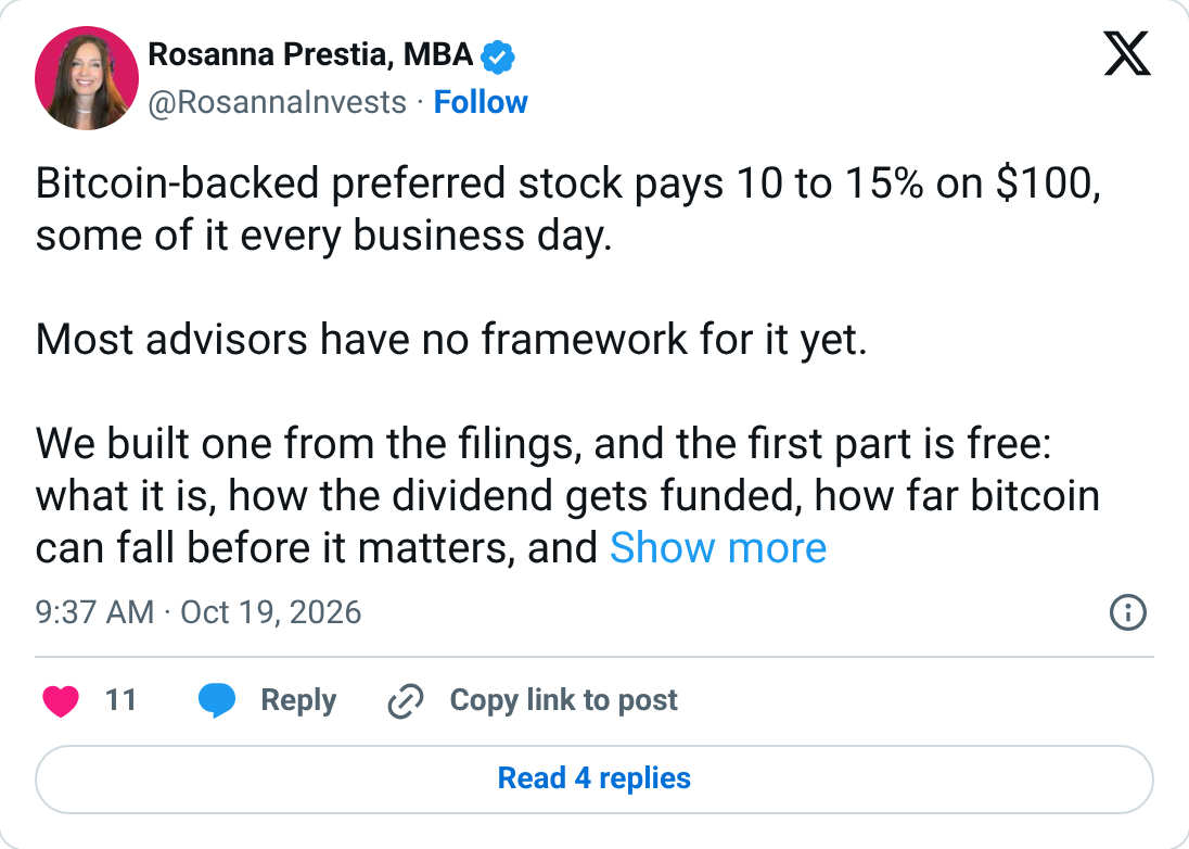 Bitcoin-Backed Preferred Stock Needs a Framework: The Yield Is the Easy Part